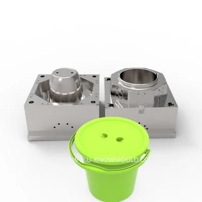 Plastic Wash Bucket Injection Mould with Cover Mold Maker