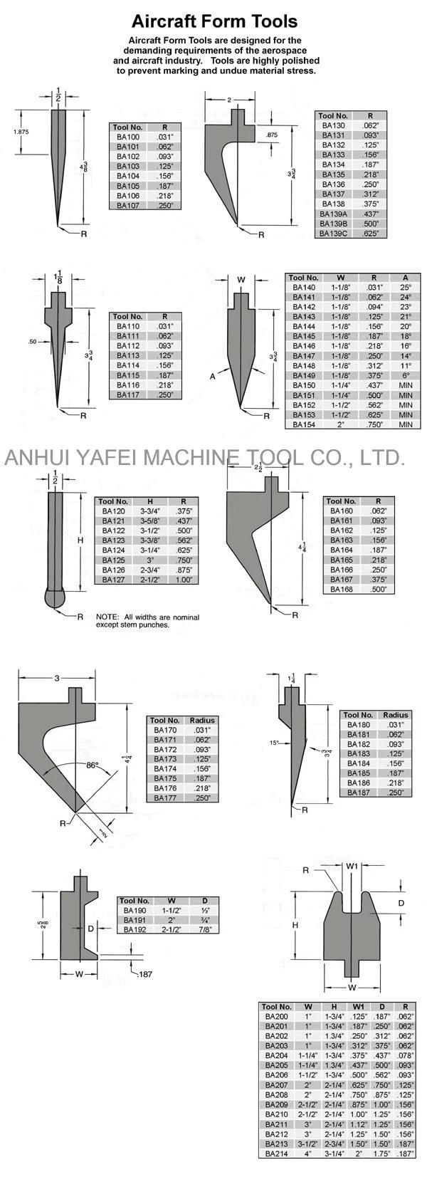 High Quality Press Brake Upper Punch and Bottom Dies