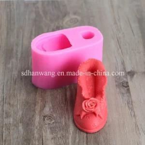 R0107 Shoes with Rose Shape 3D Silicone Mold for Soap