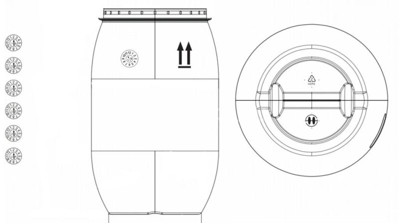 P20 718 Steel Aluminum Extrusion Blowing Molding Moulding Tank Barrel Drum Plastic Canister HDPE Bottle Blow Mould Mold