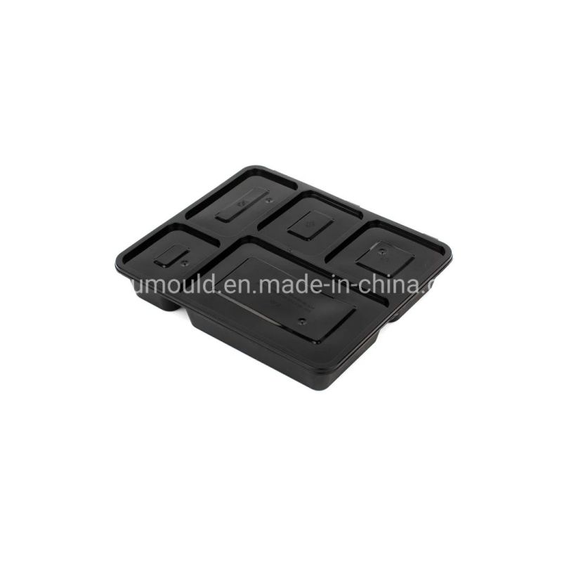 Lunch Box with 5 Holes Flip-Top Structure Mold Making in Huangyan