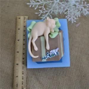 R1602 Sleeping Cat Silicone Molds for Soap