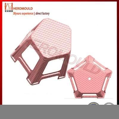 New Design Injection Stool Mould with 5 Side Rattan Design From Heromould