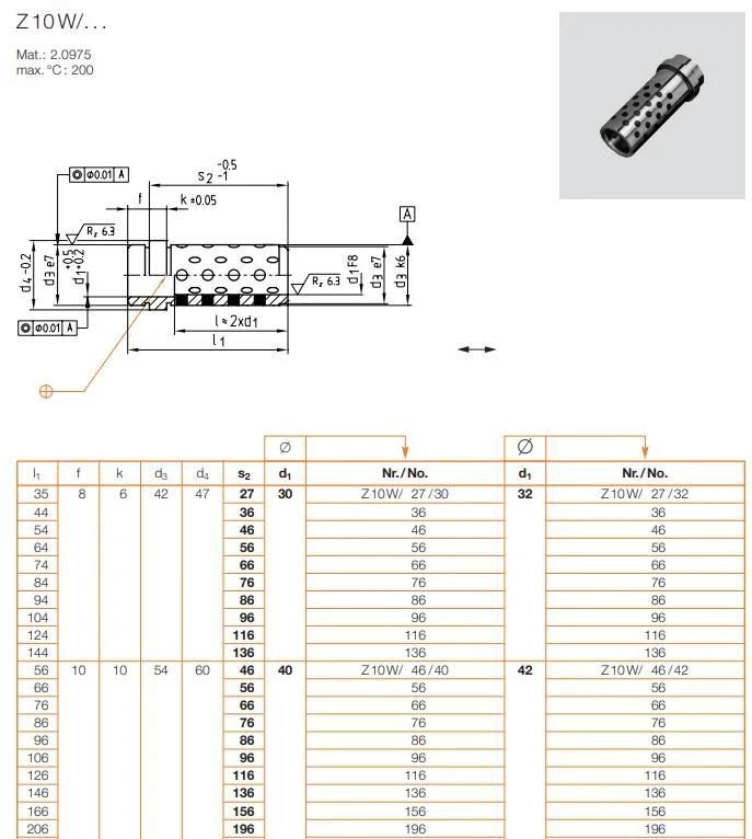 Low Weight Copper Alloy Bronze Bushing Oilless Bronze Bearing Graphite Plugged