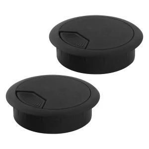 Computer Table Plastic Round Grommet Wire Cord Cable Hole Cover Black
