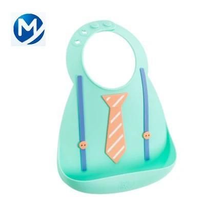 OEM Design Lovely Color Printing Plastic Silicone Baby Bib Rubber Parts
