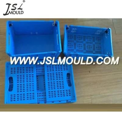 Injection Plastic Foldable Folding Flat Basket Crate Mould