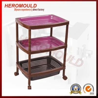 Plastic Big Floor Stand Wheeled Storage Shelf Mold From Heromould