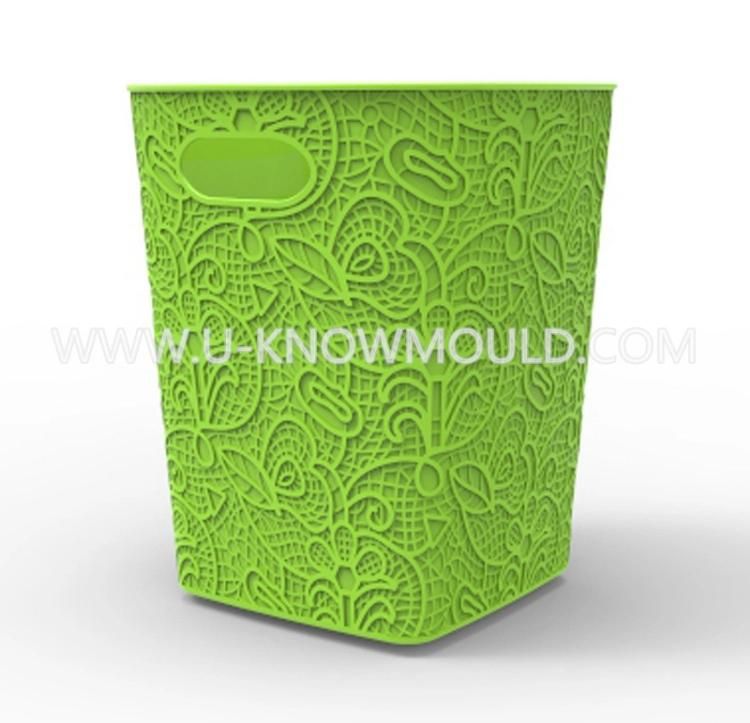 Plastic Household Garbage Can Injection Mould with Pressure Ring Plastic Dustbin Mold