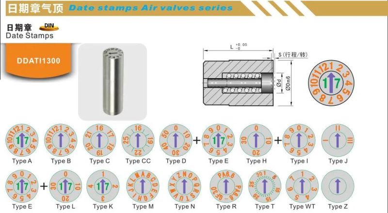 Ddati1300 Date Stamps for Precision Mold Parts