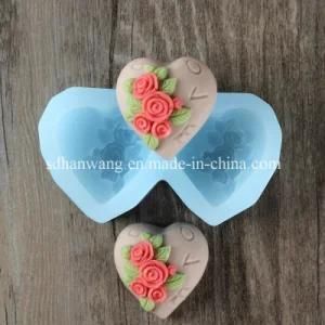 R0855 Two Cavity Heart Shape Soap Making Mould for Valentines