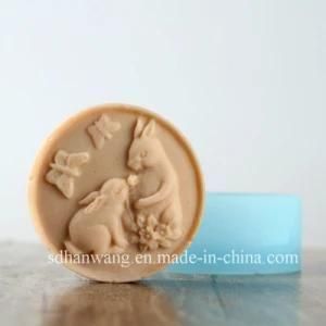 R1711 Rabbit Round Shape Handmade Silicone Natural Soap Mold