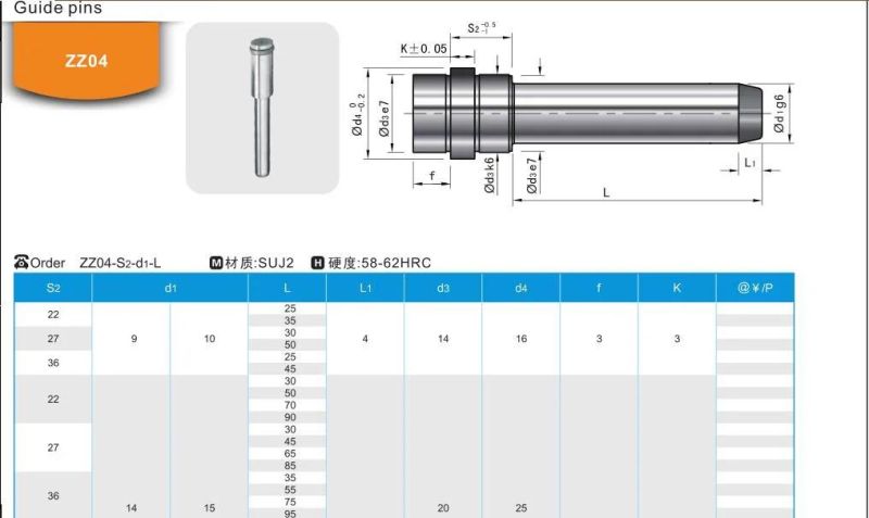 Zz04 Plastic Moulds Components Guide Pin DIN Standard