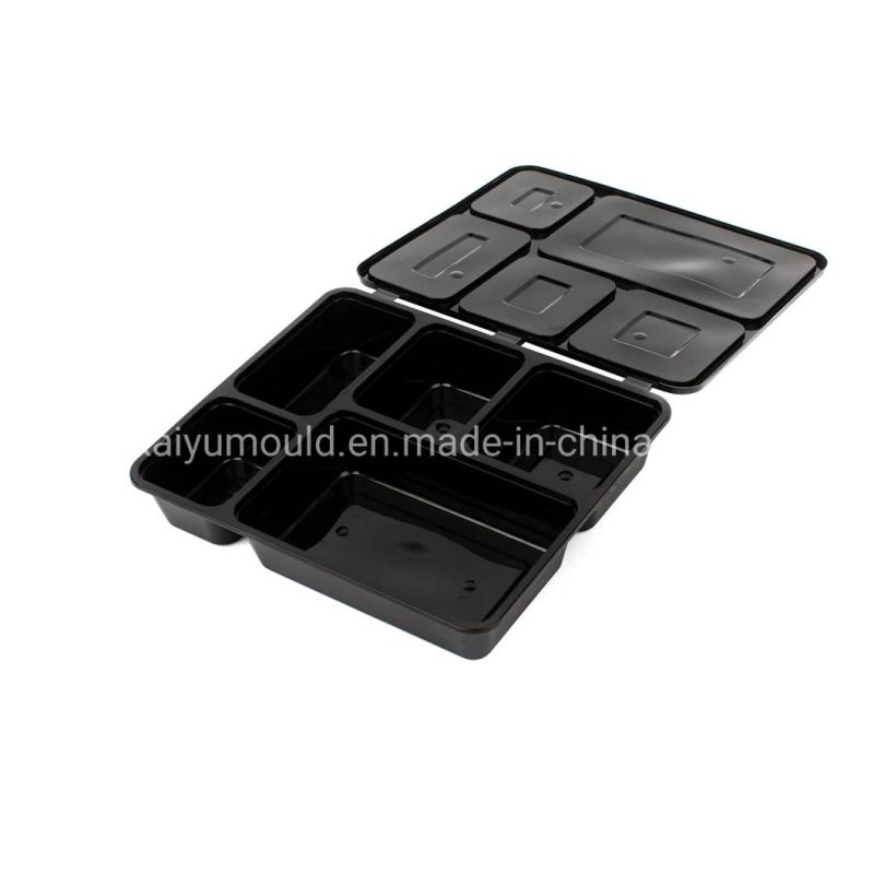 Lunch Box with 5 Holes Flip-Top Structure Mold Making in Huangyan