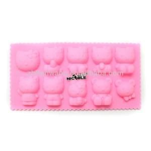 10 Cats Kitty Mold Silicone Cake Baking Molds Tray Cheap Animal Silicone Molds for Cake ...