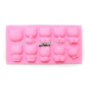 10 Cats Kitty Mold Silicone Cake Baking Molds Tray Cheap Animal Silicone Molds for Cake ...