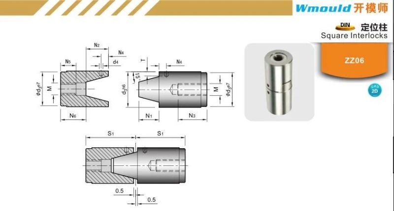 Zz06 Tooling Molding Parts Square Interlocks DIN Standard