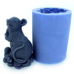 R1104 Chinese Culture Mouse Shape Year Animal Silicone Candle Mold R1104