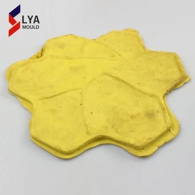 Beautiful Color Driveway Rubber Concrete Stamped Stone Mold