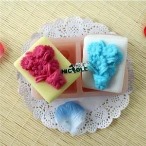 H0016 Food Grade Silicone Handmade Soap Mold 2 Cavity Flower Shape Silicon Chocolate Mould