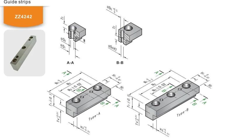 Zz4242 DIN Standard Plastic Injection Mould Tool Guide Strips Flat Guide Bar