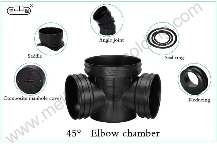 Rotomolding Plastic Inspection Well Chamber Channel Industrial Three Links Piping