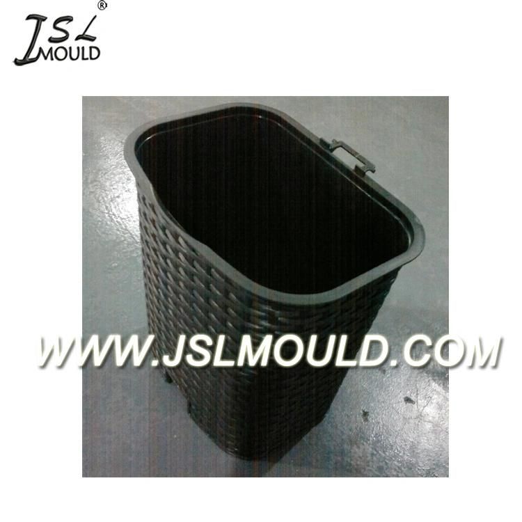 Rattan Style Plastic Pedal Dustbin Mold Manufacturer