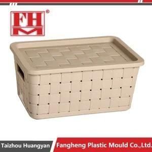 Plastic Injection Rattan Storage Box Container Lid Mould
