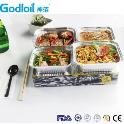 Airline Aluminium Foil Food Container Custom Lunch Box From Silver Engineer