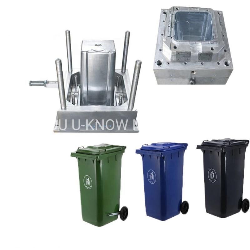 Big Size Outdoor Wastebin Injection Mould with Cover Garbage Mold