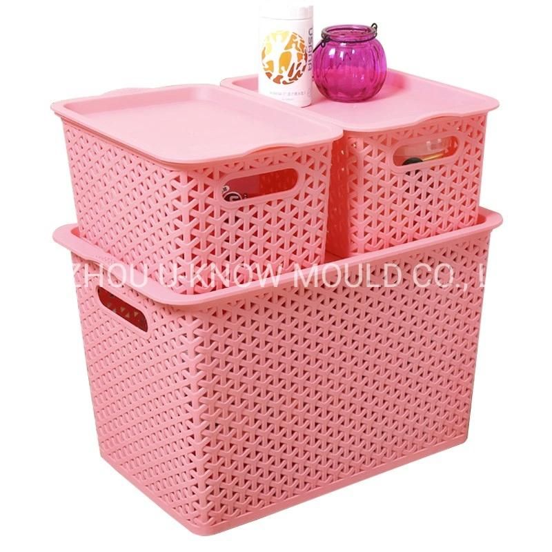 China Basket Mould Manufacturer Plastic Storage Basket Injection Mold with Cover