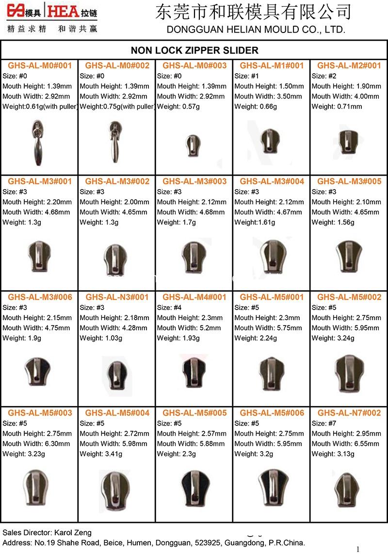 8 Cavites #5 Replaceable Non-Lock Zipper Silder Body Mould Zinc Alloy Die Casting Mould