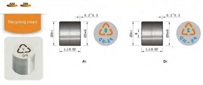 DIN AISI JIS Standard Mould Accessory Date Stamp Recycling Insert