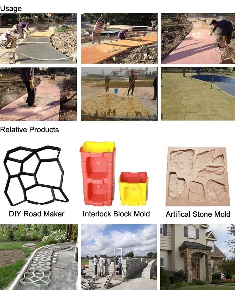 Custom Rubber Concrete Stamp Plastic Molds for Concrete Plaster Wall
