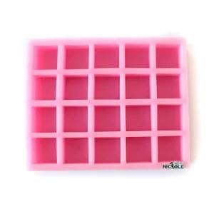 R0408 Square 20 Cavities Silicone Soap Mould Large Size Heavy Duty Natural Silicon Soap ...
