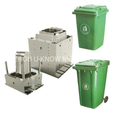 Big Size Outdoor Wastebin Injection Mould with Cover Garbage Mold