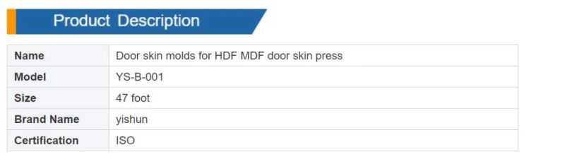 Melamine Molded Door Skin Mould Wooden Office Front Door