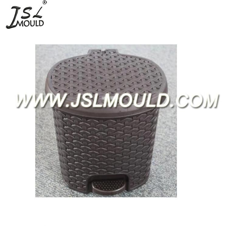 Custom Made Injection Plastic Rattan Pedal Waste Bin Mould