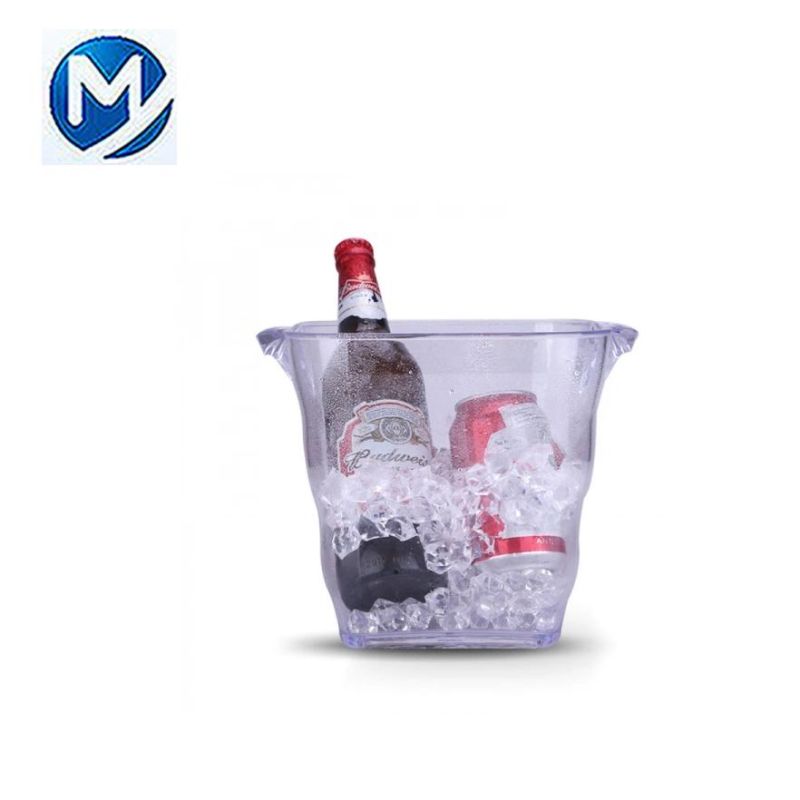 Transparent Plastic Ice Bucket of Beer and Wine Bottle