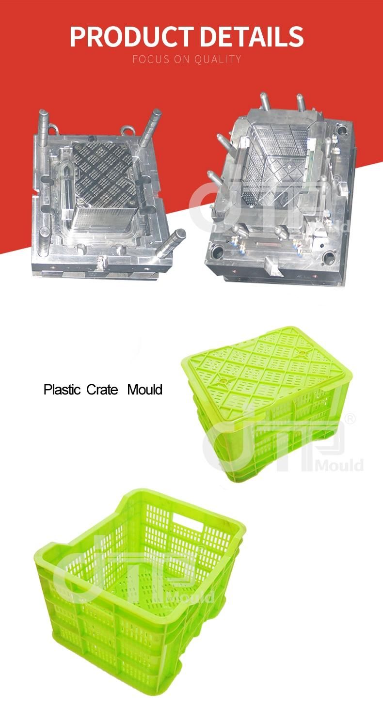 Taizhou Huangyan Direct Factory OEM/ODM High Quality Cheap Price 20L 40L Injection Plastic Fruit Vegetable Basket Crate Mould