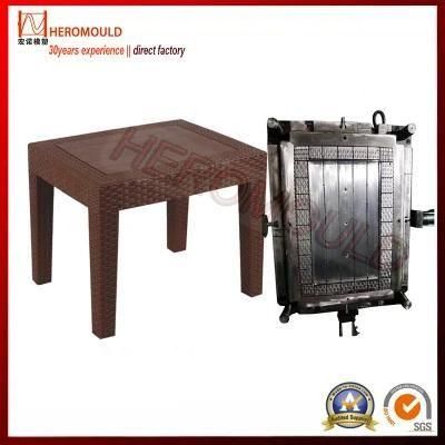 Plastic Injection Moulds Wooden Look Plastic Square Rattan Short Table Mould Plastic Table ...