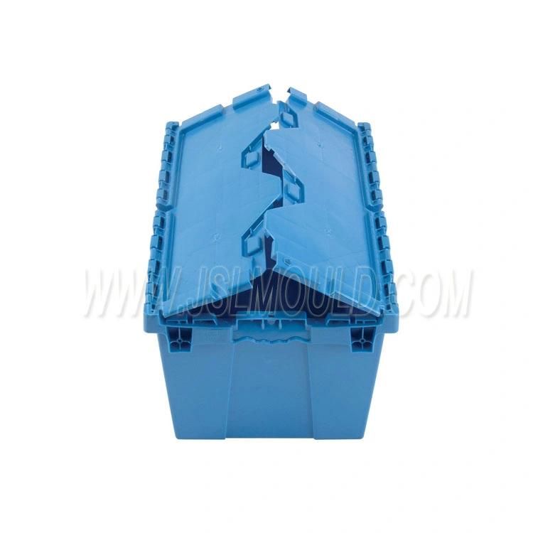 Injection Plastic Attached Lid Storage Tote Mold