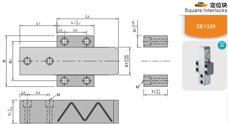 Ee1320 Tooling Molding Parts Square Interlocks DIN Standard