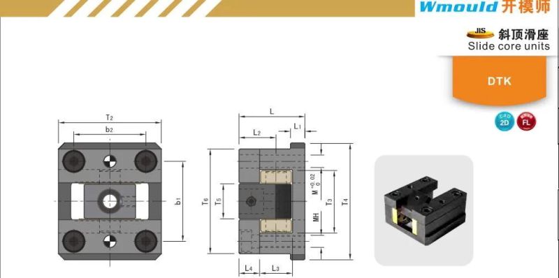 Dtk Slide Core Units of Plastic Injection Mould Die&Mold Tool Moulding