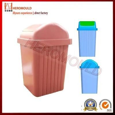 Plastic Square Trash Bin with Swing Lid Injection Mould in Heromould