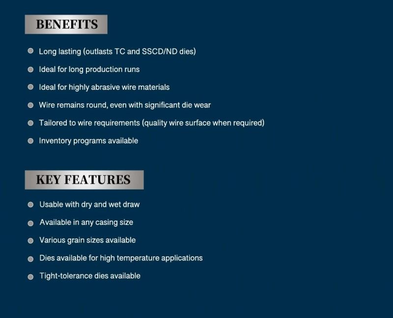 PCD Drawing Wire Dies Can Be Used for Wet and Dry Drawing Applications