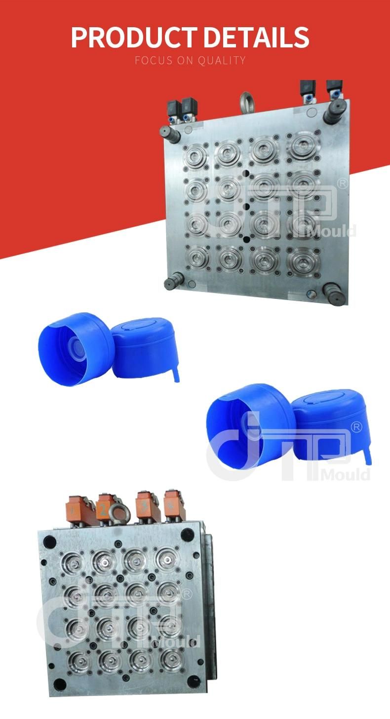 Customized Huangyan Factory 6 Cavities 5gallon Bottle Water Cover Plastic Injection Cap Mould